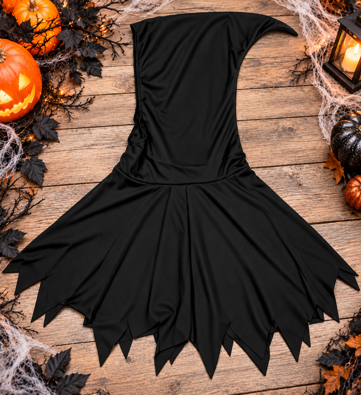 Glow-in-the-Dark Grim Reaper Costume with Latex Mask and Scythe