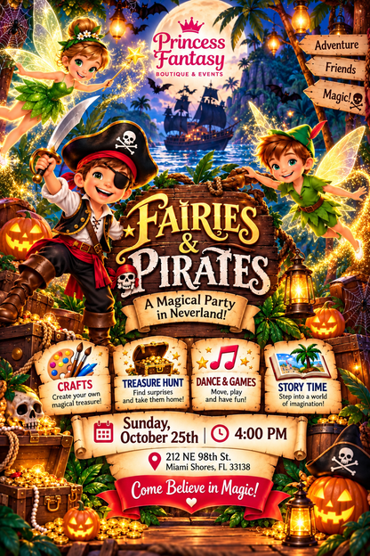 FAIRIES & PIRATES – A Magical Party in Neverland! 🧚‍♀️