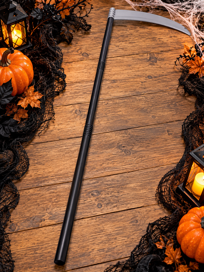 Glow-in-the-Dark Grim Reaper Costume with Latex Mask and Scythe