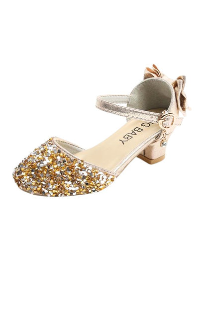 Gold Princess Shoes With Glitter And Stones