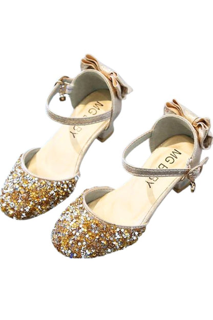 Gold Princess Shoes With Glitter And Stones