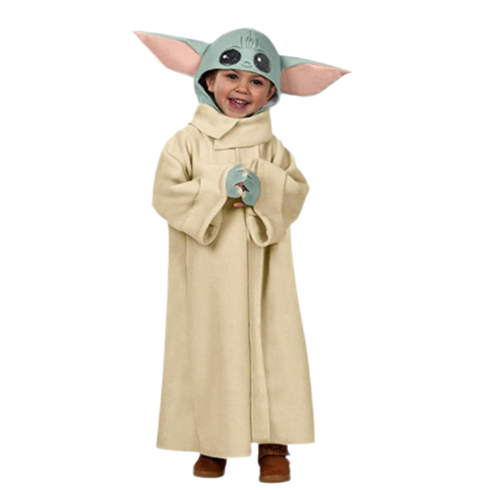 Baby Yoda Fleece Costume with Hood and Hand Cuffs