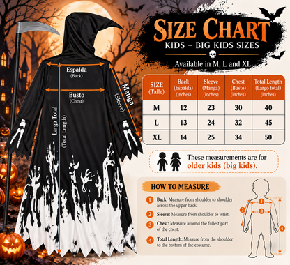 Glow-in-the-Dark Grim Reaper Costume with Latex Mask and Scythe