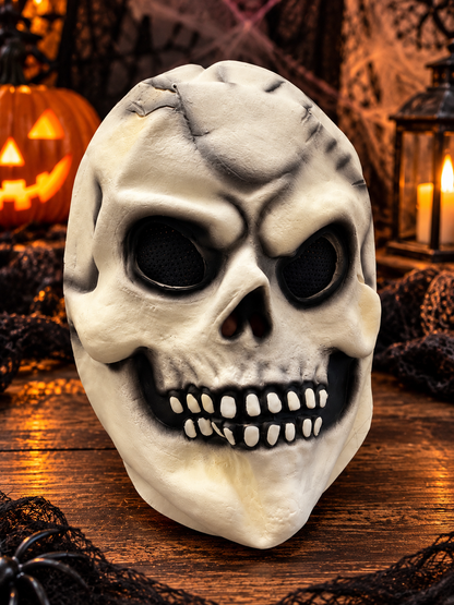 Glow-in-the-Dark Grim Reaper Costume with Latex Mask and Scythe