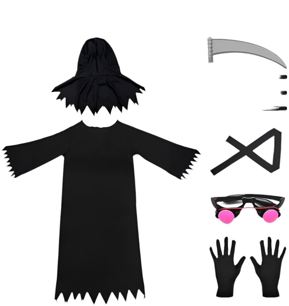 Light-Up Red Eyes Grim Reaper Costume with Scythe