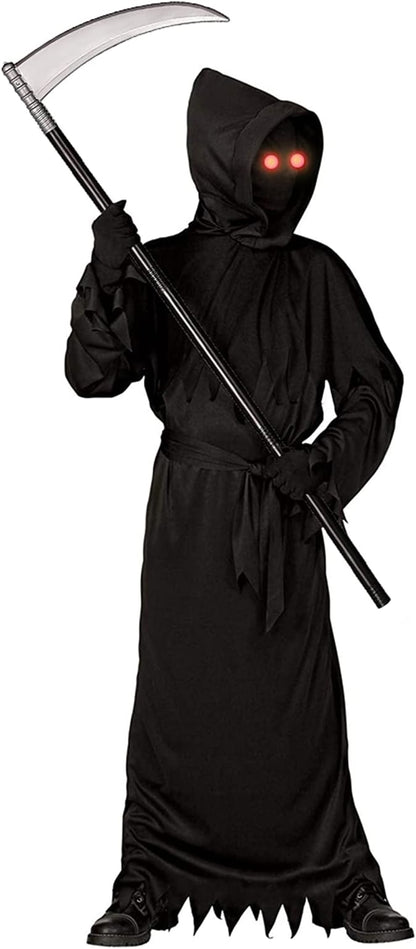 Light-Up Red Eyes Grim Reaper Costume with Scythe