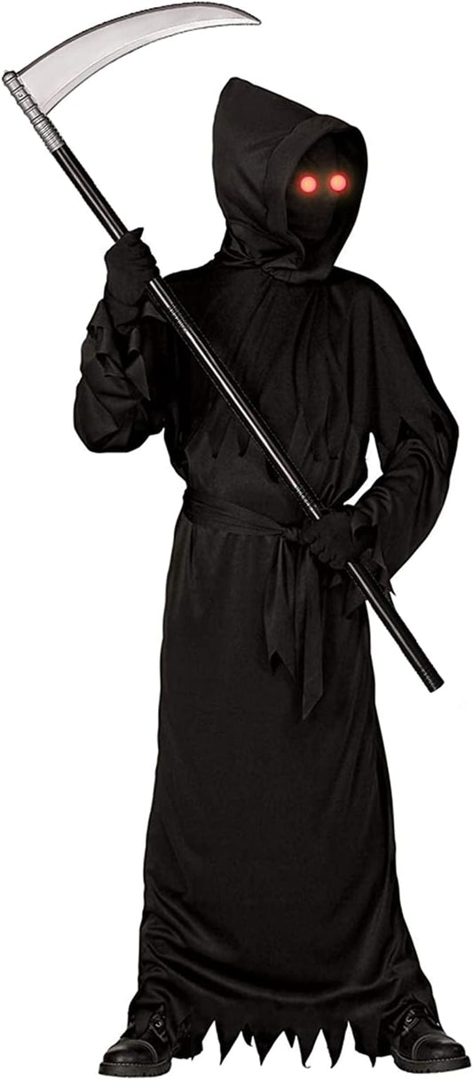 Light-Up Red Eyes Grim Reaper Costume with Scythe