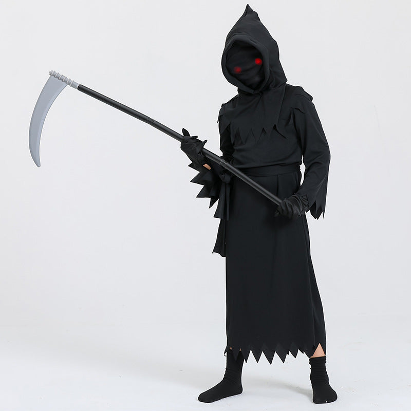 Light-Up Red Eyes Grim Reaper Costume with Scythe