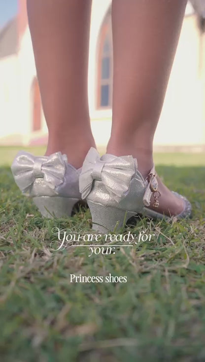 Silver Princess Shoes With Glitter And Stones